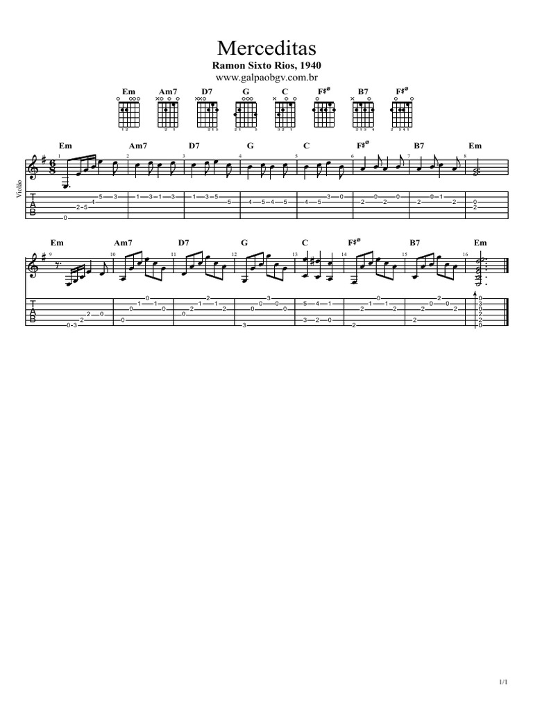 Merceditas Guitar Chords Guide | PDF
