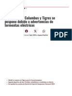 Partido Entre Columbus y Tigres Se Pospone Debido A Advertencias de Tormentas Eléctricas - ClaroSports