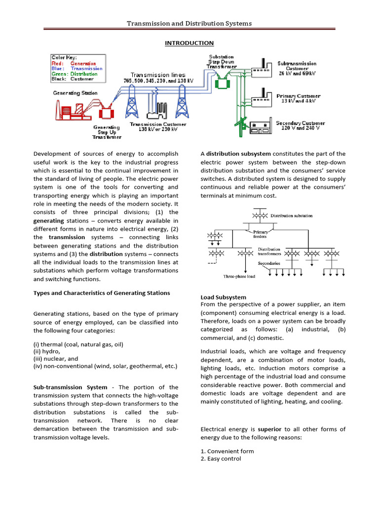 Overview of Transmission & Distribution Systems | PDF | Electric Power ...