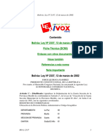 Contenido: Bolivia: Ley #2337, 12 de Marzo de 2002 Ficha Técnica (DCMI) Enlaces Con Otros Documentos