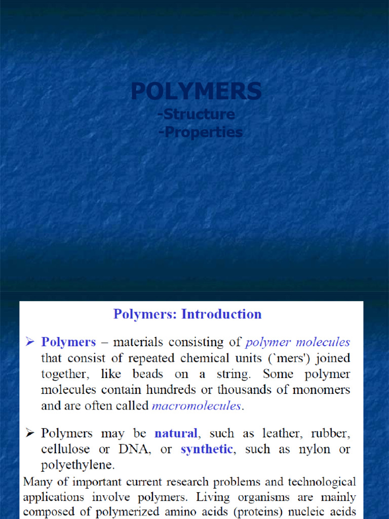 Understanding Polymer Structure and Properties | PDF