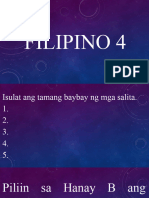 Filipino Progress Report Test
