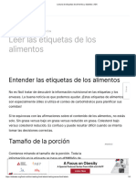 Lectura de Etiquetas de Alimentos y Diabetes - ADA