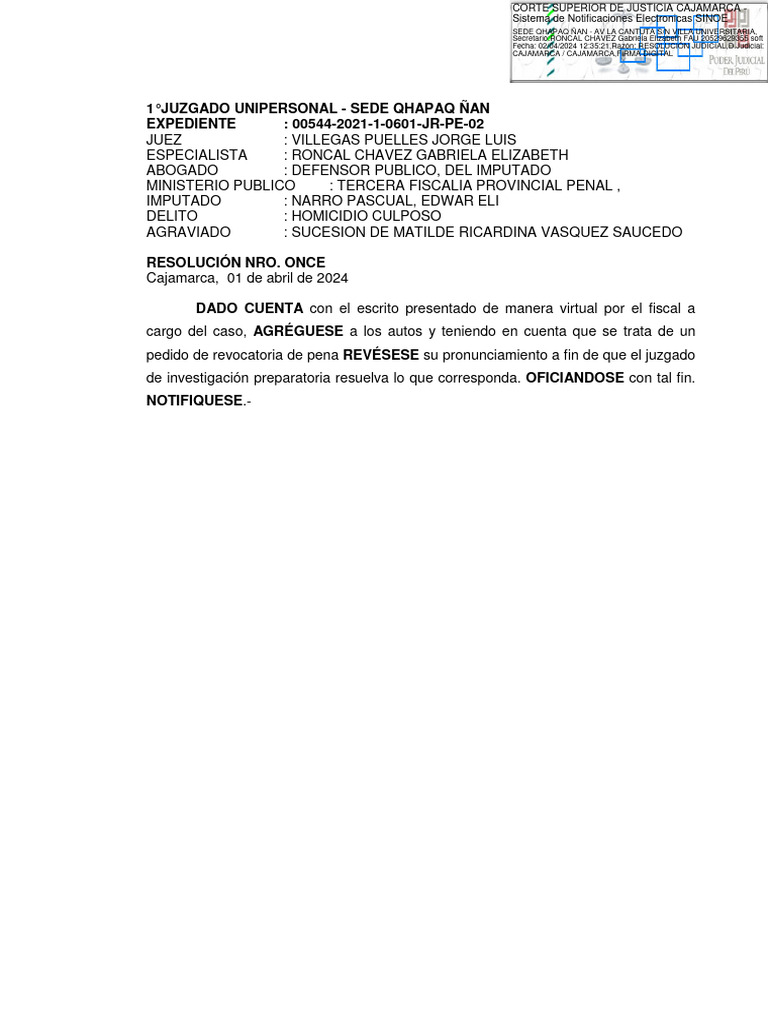 Exp. 00544-2021-1-0601-JR-PE-02 - Resolución - 31280-2024 | PDF