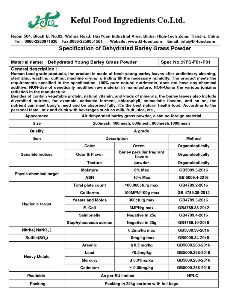 Barley Juice Powder PDF Juice Diet & Nutrition