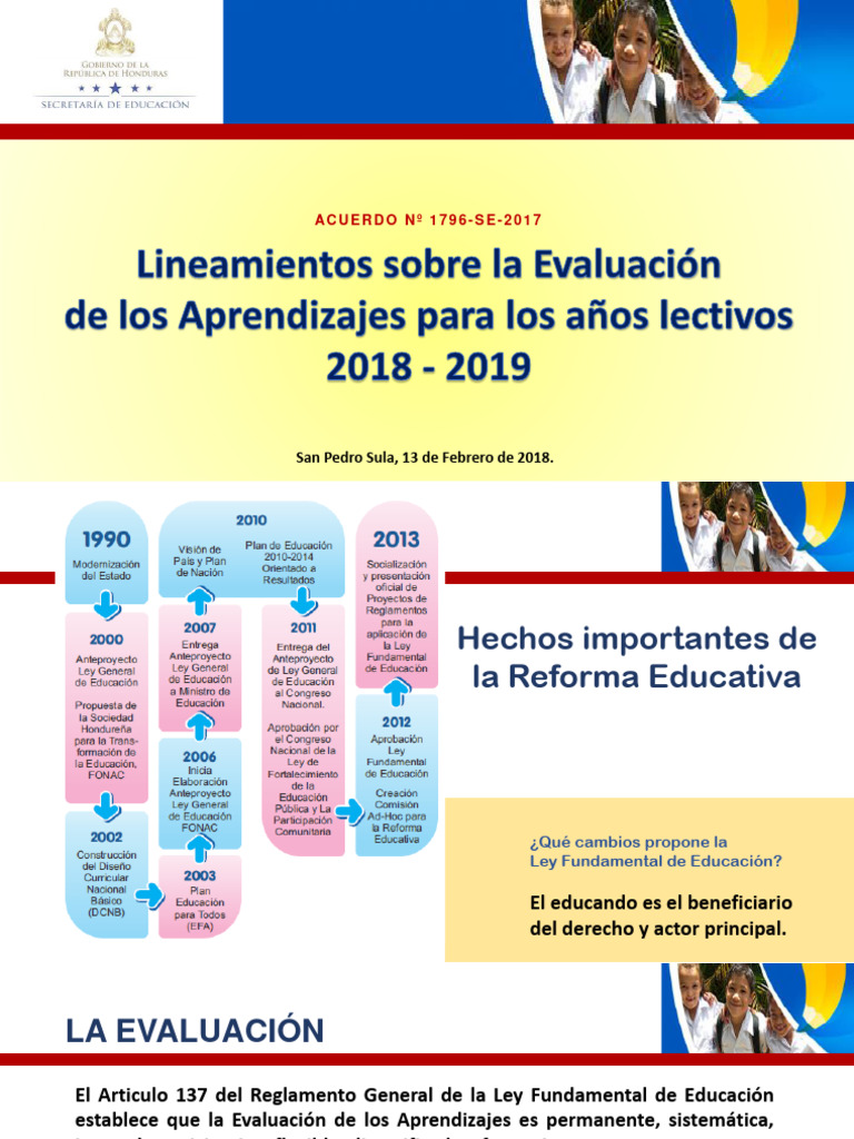 Evaluación de Aprendizajes en Honduras | PDF | Evaluación | Aprendizaje