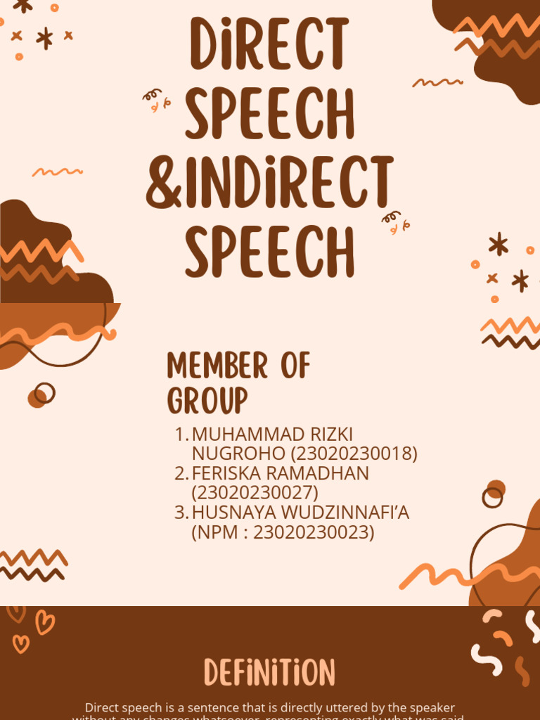Direct and indirect speech pdf speech syntax