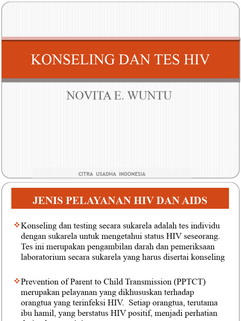 Konseling Dan Tes HIV | PDF | Pengembangan Diri | Gaya Hidup