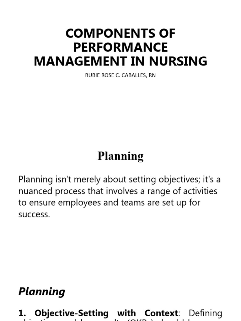 Components of performance management in nursing pdf performance