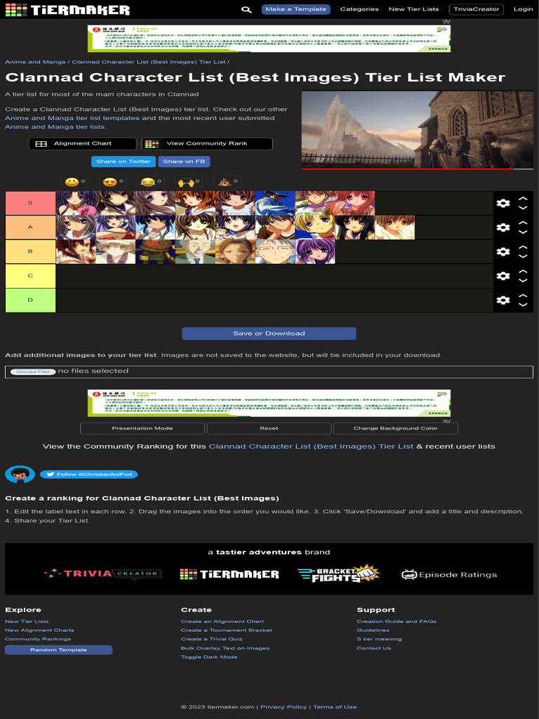Create A Clannad Character List (Best Images) Tier List - TierMaker | PDF