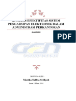 Analisis Efektifitas Sistem Pengarsipan Elektronik Dalam Administrasi Perkantoran M