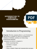 Lecture 1 Introduction to Programming
