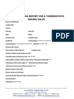 Commissioning Report For A Thermostatic Mixing Valve 2018