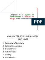 CHARACTERISTICS OF HUMAN - Linguistic