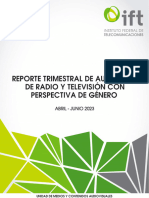 Reporte Trimestralde Audienciasde Radioy Televisioncon Perspectivade Genero 2 T2023