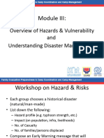 MODULE II Overview of Hazards & Vulnerability and Understanding DIsaster Management