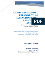 Trabajo Final Curso - La Diversidad Del Español - 2023 - Julia Sanchez