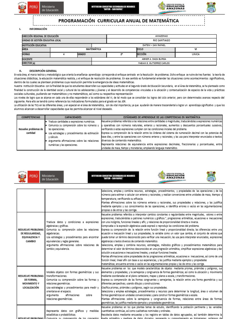 MATEMATICA 2do GRADO DE SECUNDARIA | PDF | Números | Ecuaciones