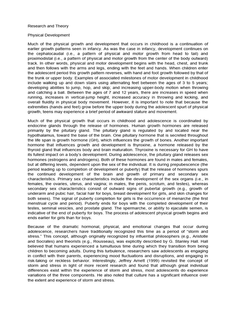 Childhood Physical and Cognitive Development | PDF | Attachment Theory ...