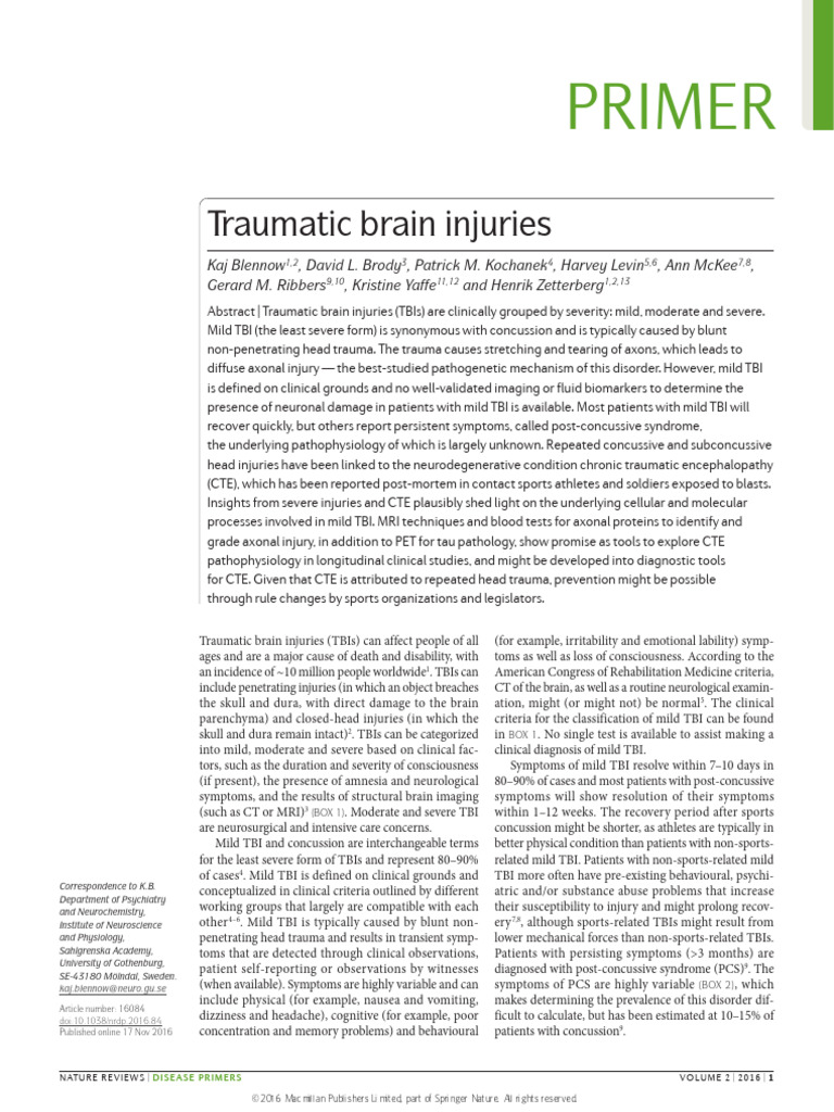 Traumatic Brain Injuries 2016 Download Free Pdf Traumatic Brain