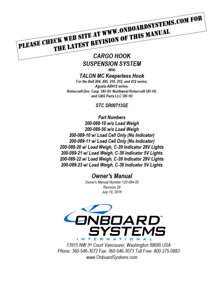 Cargo Hook Suspension System: TALON MC Keeperless Hook | Download Free ...