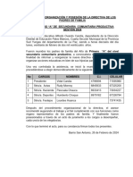 Acta de Reorganización y Posesión de La Directiva de Los Padres de Familia 2024