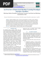 An Overview of Supervised Machine Learning Paradigms and Their Classifiers