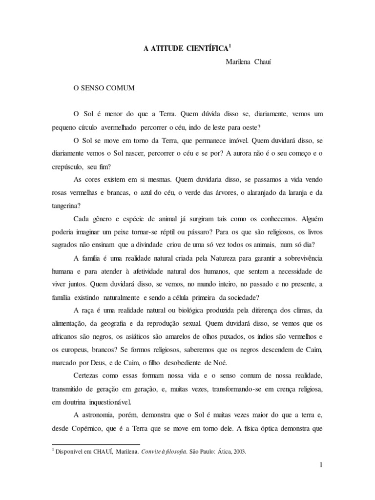 Senso Comum vs. Conhecimento Científico | PDF | Science | Teoria