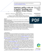 Impact of Monetary Policy Rate On Commercial Banks Lending Rate Ghana