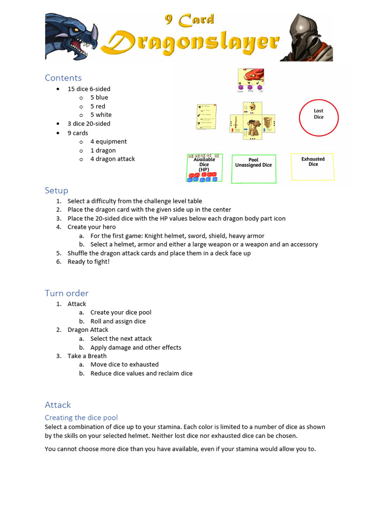 Dragon Battle Game Setup Guide | PDF | Dice | Tabletop Games