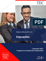 Plan de Estudios Especialización en Impuestos