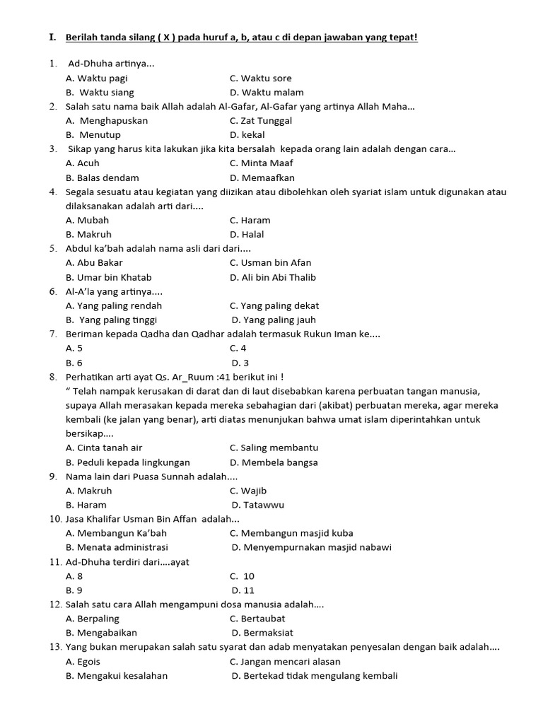 soal ulangan bahasa indonesia kelas 6 semester 2 kurikulum merdeka