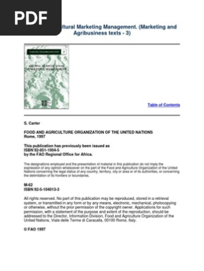 Global Agricultural Marketing Management Comparative Advantage Exports