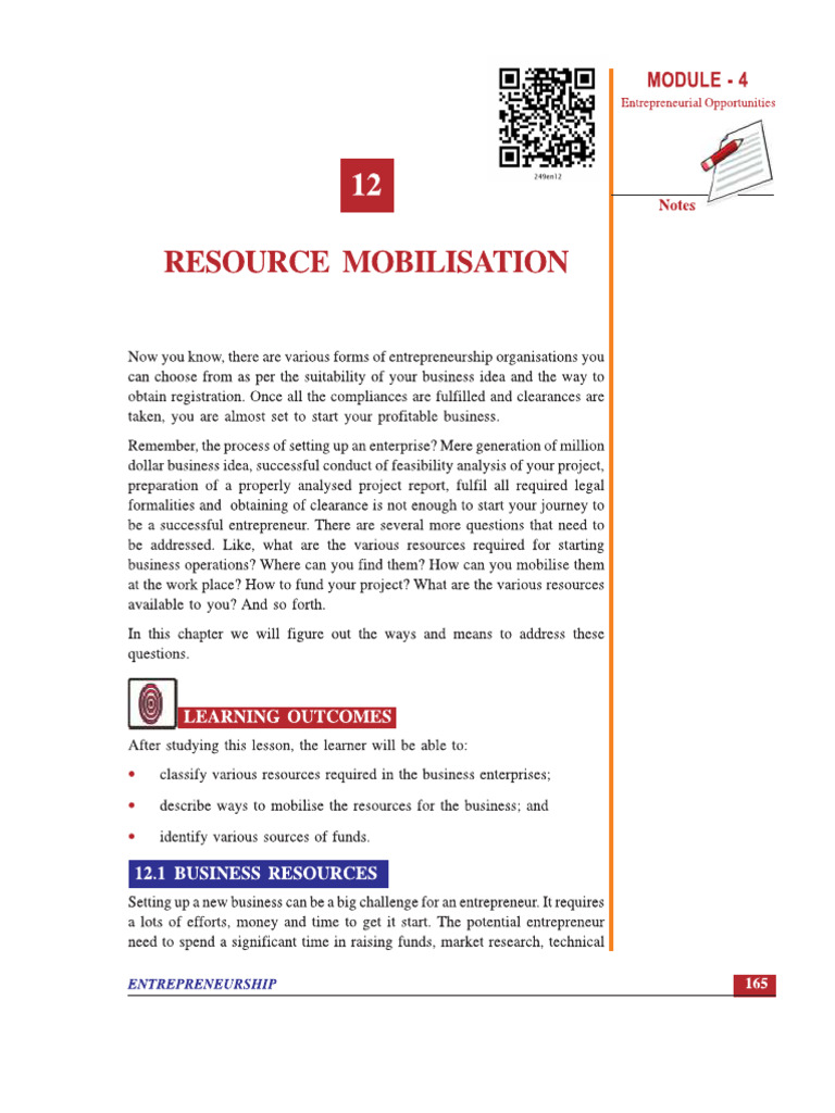 Resource Moblization | PDF