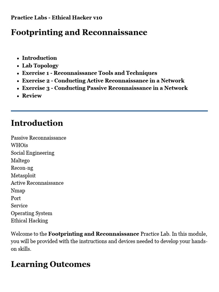 Ethical Hacking: Footprinting Lab Guide | PDF | Port (Computer ...