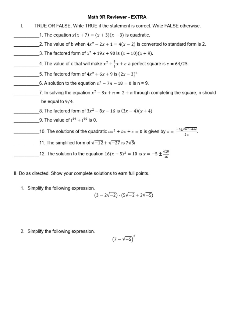 Math 9R Reviewer - Extra | PDF | Computers