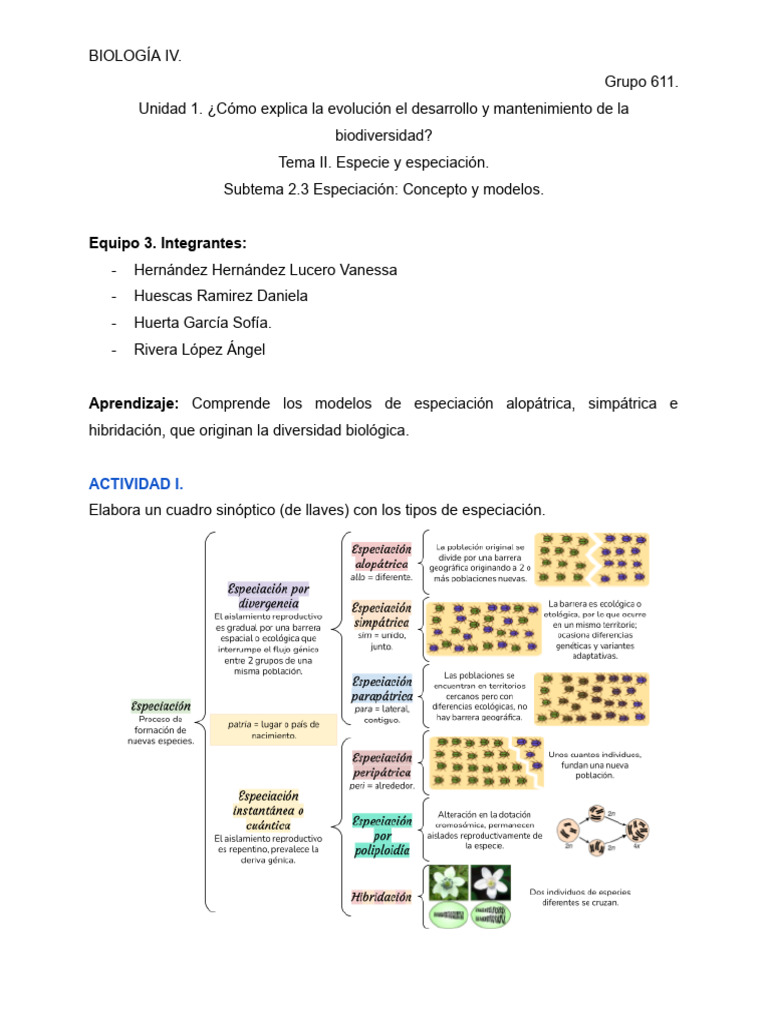 Tipos y Mecanismos de Especiación | PDF | Especies | Naturaleza