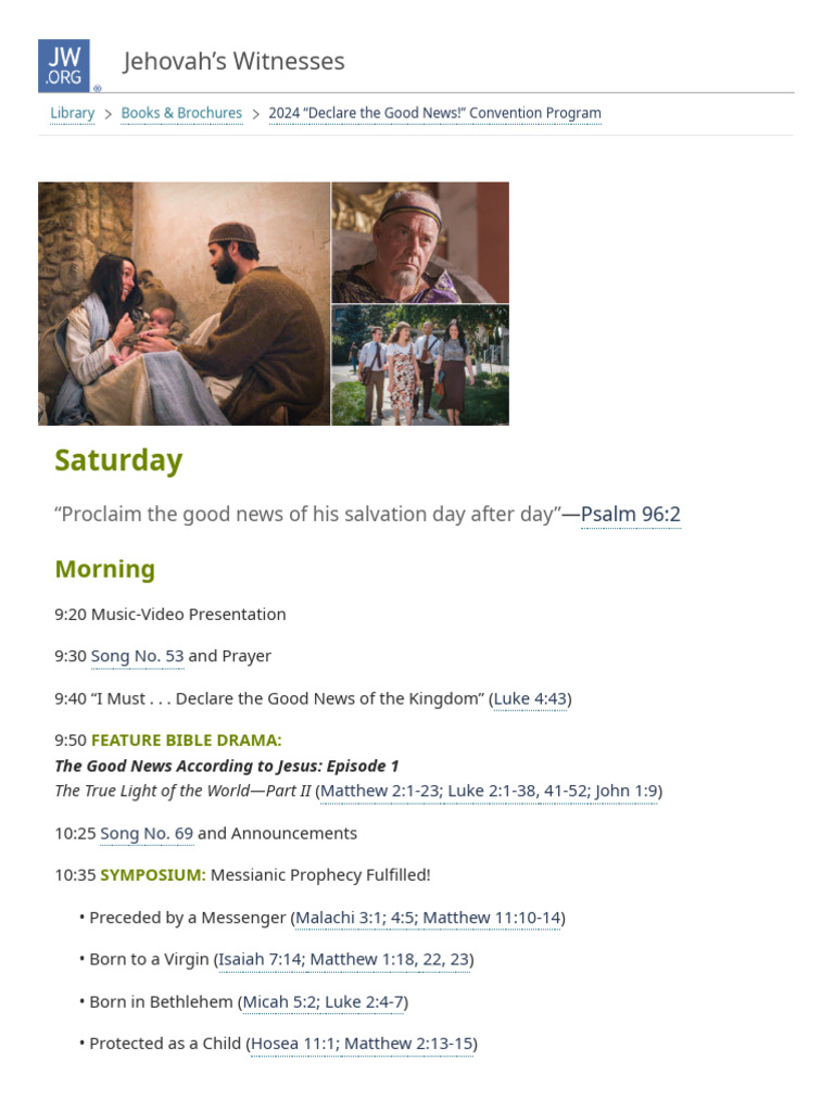 SATURDAY _ 2024 Convention Program —“Declare the Good News!” PDF