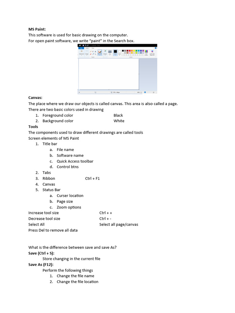 MS Paint | Download Free PDF | Window (Computing) | Computer File