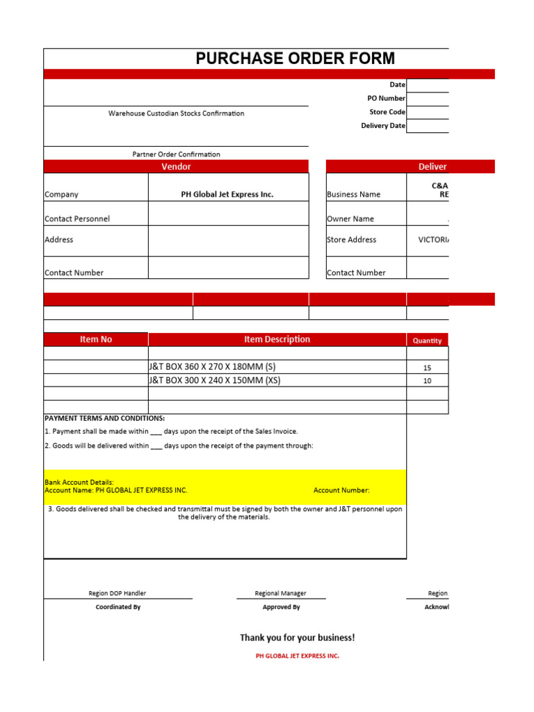 F-Victoria Dop Po Form | PDF | Receipt | Business