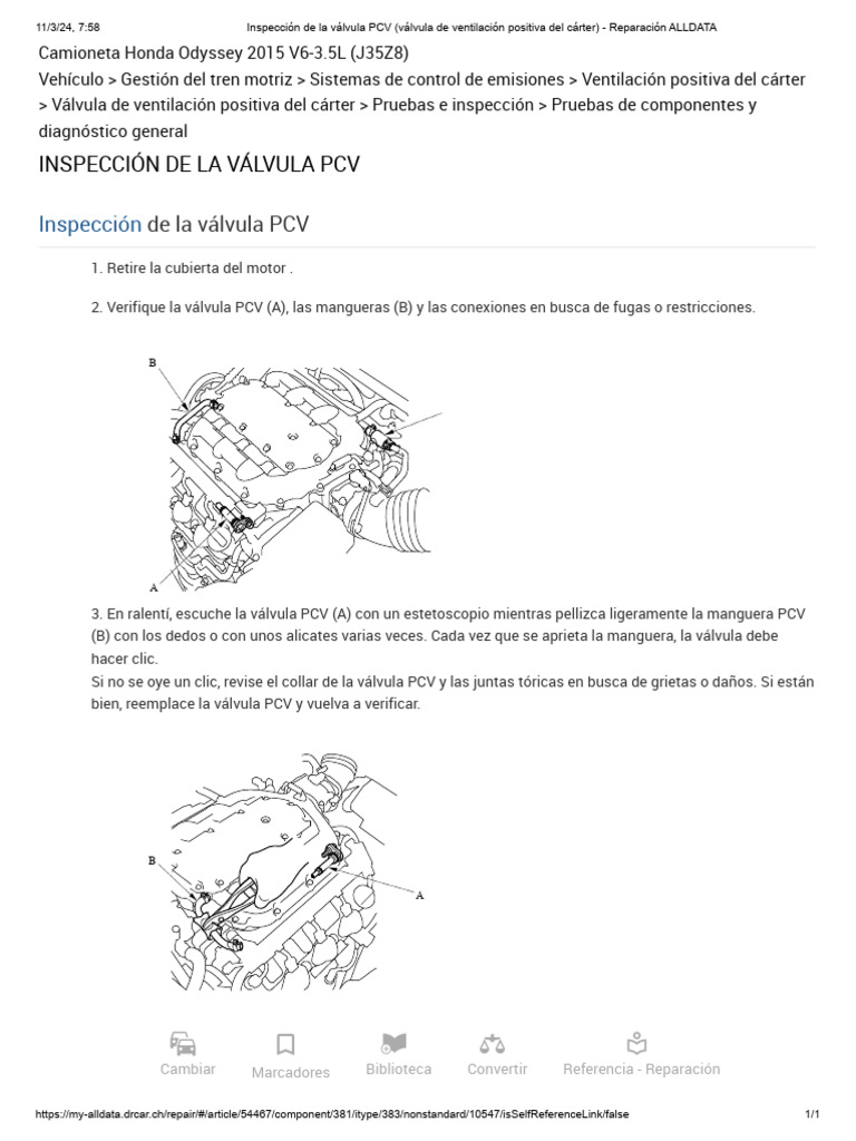 Inspección de la Válvula PCV en Honda | PDF