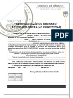 Certificado Apto Actividad Fisica