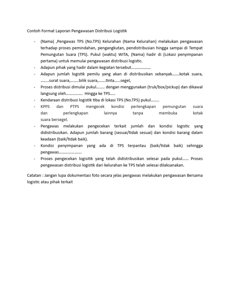 Contoh Format Laporan Ptps Pdf