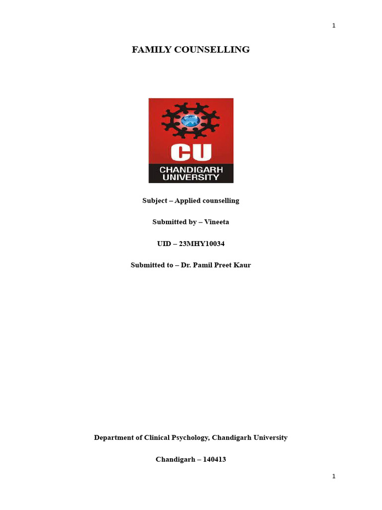 Evolving Landscape of Family Counselling | PDF | Psychotherapy | Family ...