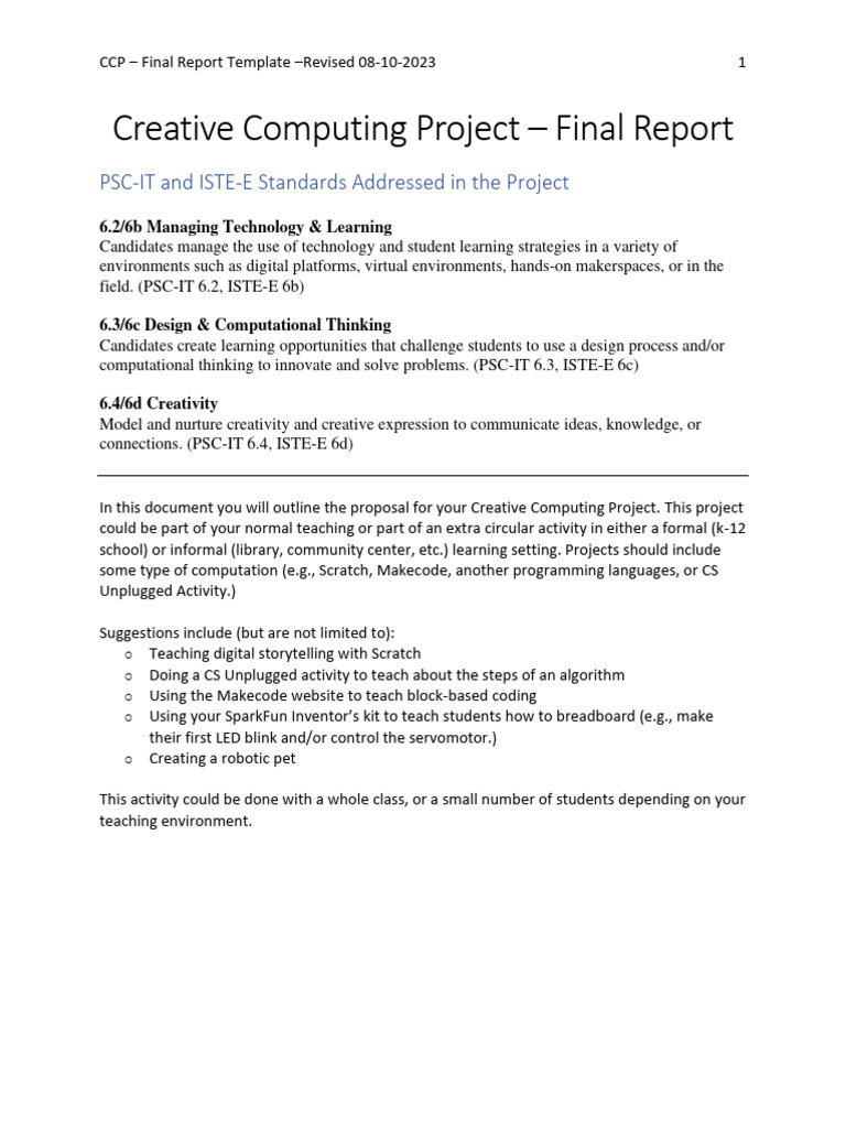 Creative Computing for Educators | PDF | Creativity | Scratch ...
