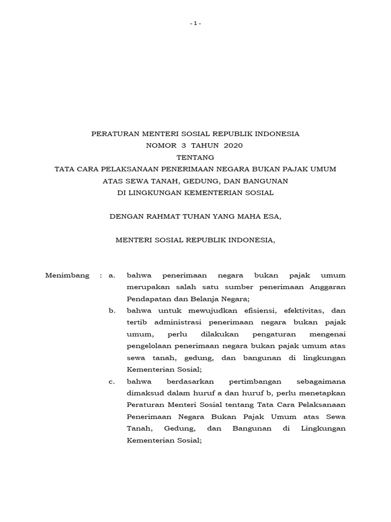 Permensos nomor 3 tahun 2020 pdf