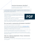 What Is A Construction Documents Checklist