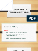 Decimal To Hexadecimal Conversion