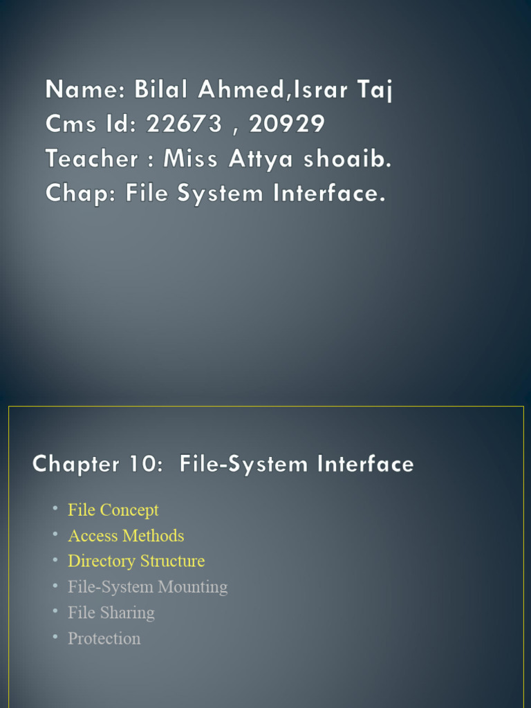 My First Operating System Presentation | PDF | Computer File | File System
