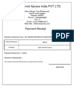 Ethernet Xpress India PVT LTD.: Payment Receipt